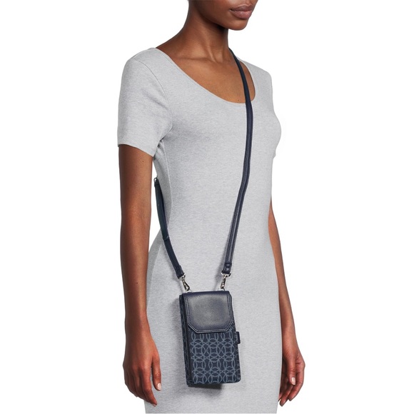 CNwt crossbody wallet purse by Time and Tru Women's Natalie String navy Blue - Picture 3 of 12